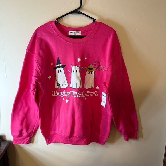 Wound Up Tops - Wound Up Pink Ghost Sweatshirt
